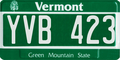 VT license plate YVB423