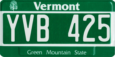 VT license plate YVB425