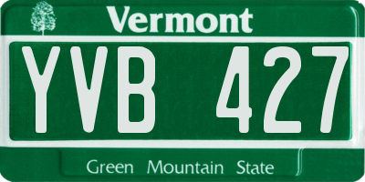 VT license plate YVB427
