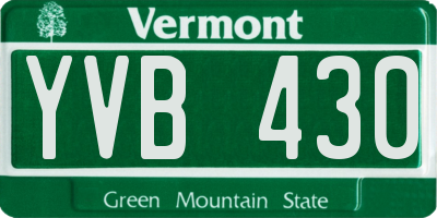 VT license plate YVB430
