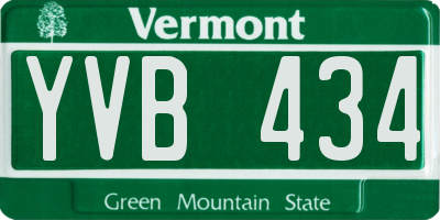 VT license plate YVB434