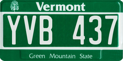 VT license plate YVB437