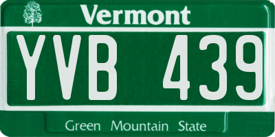 VT license plate YVB439