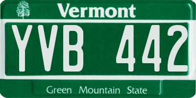 VT license plate YVB442