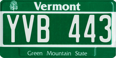 VT license plate YVB443