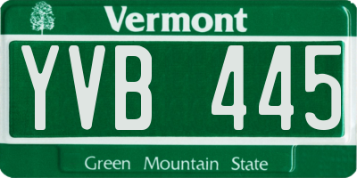 VT license plate YVB445