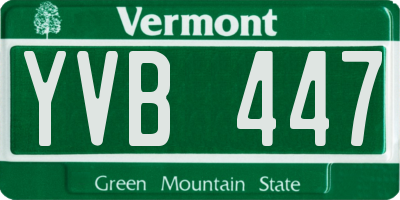 VT license plate YVB447