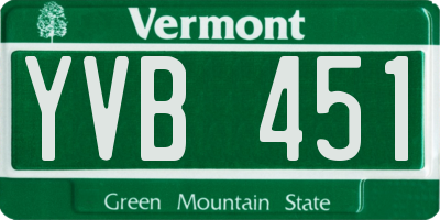 VT license plate YVB451