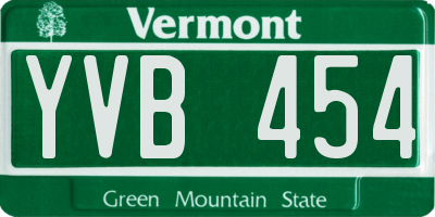 VT license plate YVB454