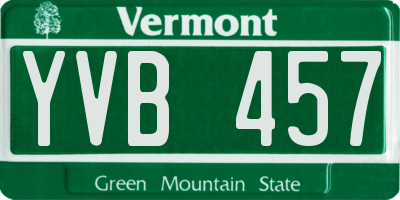 VT license plate YVB457