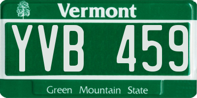 VT license plate YVB459