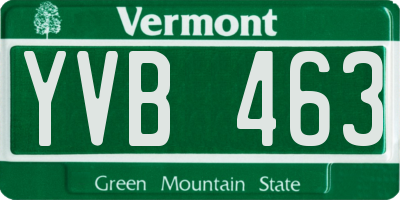 VT license plate YVB463