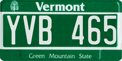 VT license plate YVB465