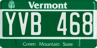 VT license plate YVB468