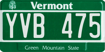 VT license plate YVB475
