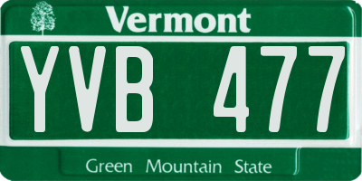VT license plate YVB477