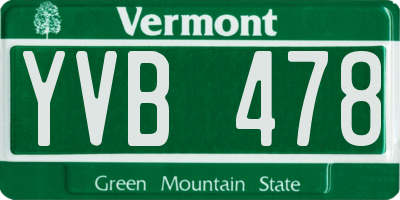 VT license plate YVB478