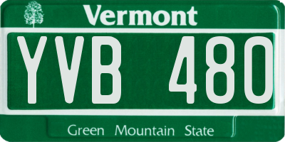 VT license plate YVB480