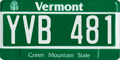 VT license plate YVB481