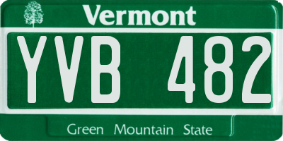VT license plate YVB482