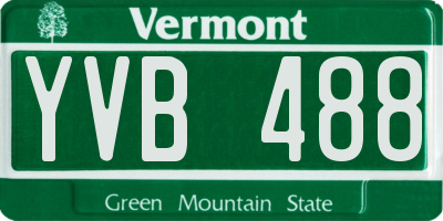 VT license plate YVB488