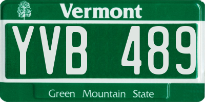 VT license plate YVB489