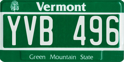 VT license plate YVB496