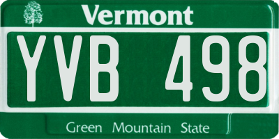VT license plate YVB498