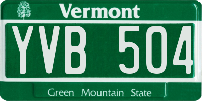 VT license plate YVB504