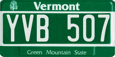 VT license plate YVB507