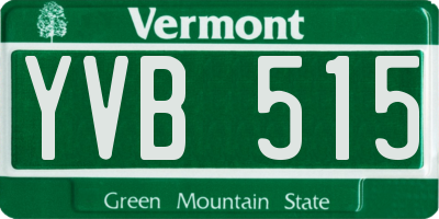 VT license plate YVB515