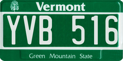 VT license plate YVB516