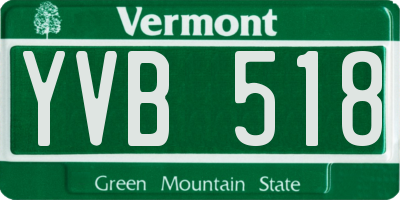 VT license plate YVB518