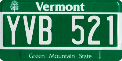 VT license plate YVB521