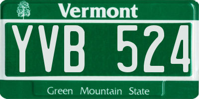 VT license plate YVB524