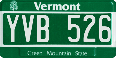 VT license plate YVB526