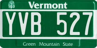 VT license plate YVB527