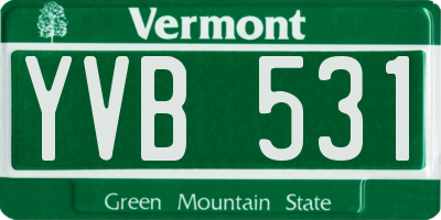 VT license plate YVB531