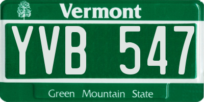 VT license plate YVB547