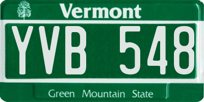VT license plate YVB548