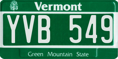 VT license plate YVB549