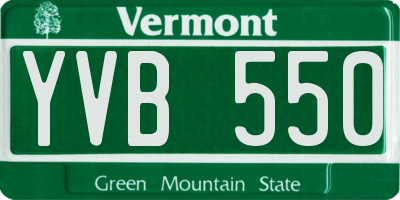 VT license plate YVB550