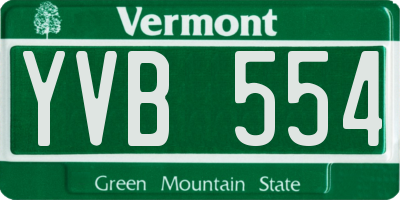 VT license plate YVB554