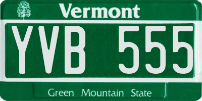VT license plate YVB555