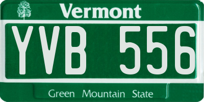 VT license plate YVB556