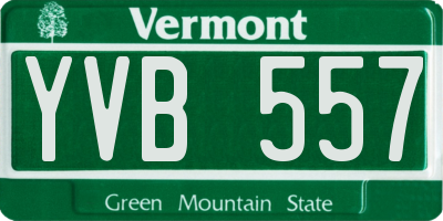 VT license plate YVB557