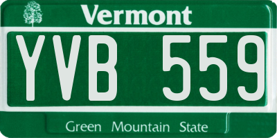 VT license plate YVB559