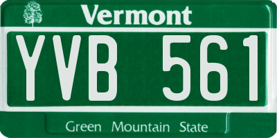 VT license plate YVB561
