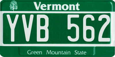 VT license plate YVB562