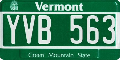 VT license plate YVB563